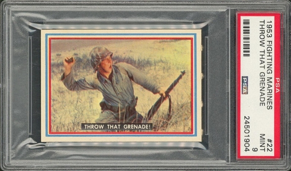 1953 Topps "Fighting Marines" #22 "Throw that Grenade" – PSA MINT 9 "1 of 1!"